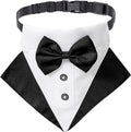 Elegant Dog Tuxedo Wedding Bandana Collar with Adjustable Bow Tie for Large Dogs