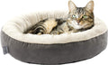 Round Donut Pet Bed for Cats and Small Dogs, 20-Inch Anti-Slip and Water-Resistant Design, Super Soft and Durable Fabric, Washable Luxury Bed in Gray