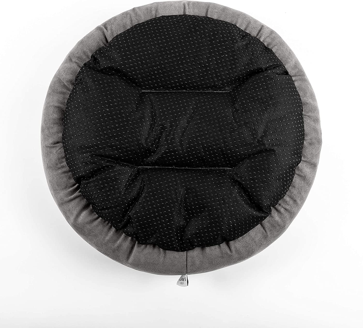 Round Donut Pet Bed for Cats and Small Dogs, 20-Inch Anti-Slip and Water-Resistant Design, Super Soft and Durable Fabric, Washable Luxury Bed in Gray