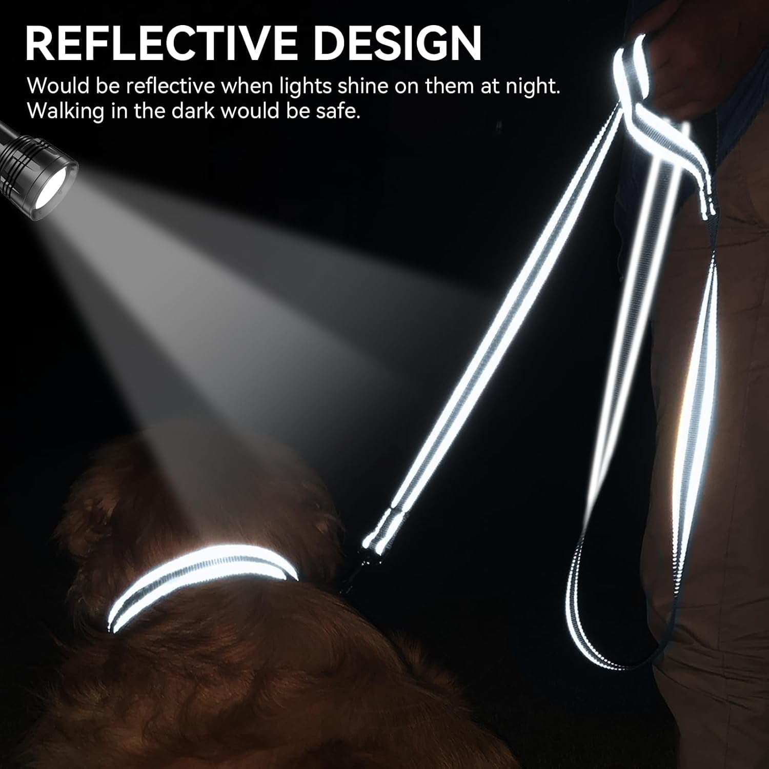 5 FT Double-Sided Reflective Dog Leash with Padded Handle - Heavy Duty Nylon for Small Dogs, Grey
