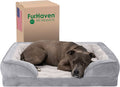 Orthopedic Foam Dog Bed with Washable Velvet Cover - Granite Gray, for Dogs up to 55 lbs - Large Size