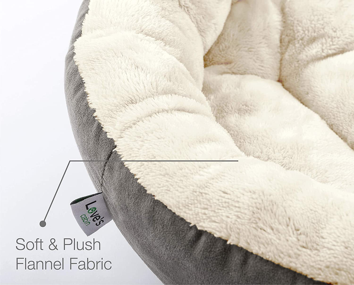 Round Donut Pet Bed for Cats and Small Dogs, 20-Inch Anti-Slip and Water-Resistant Design, Super Soft and Durable Fabric, Washable Luxury Bed in Gray