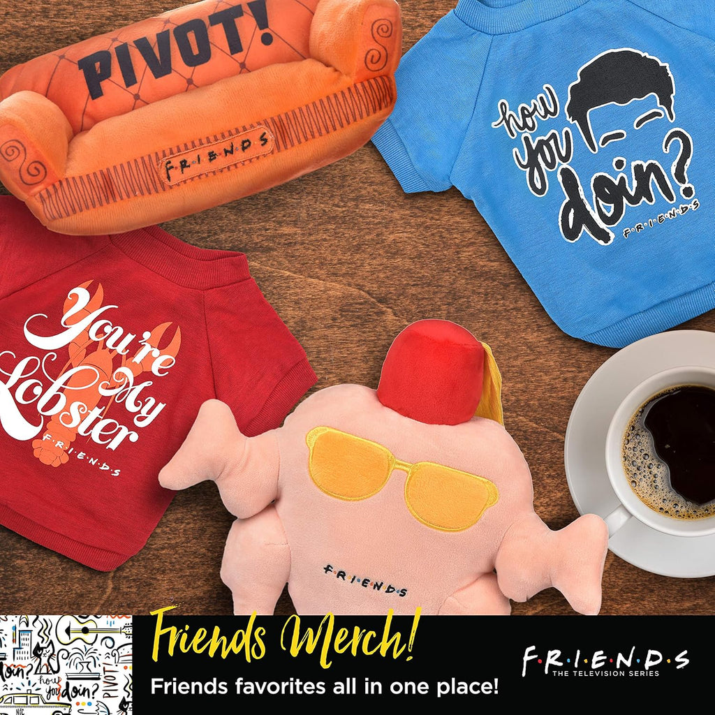 Central Perk Coffee Mug Plush Dog Toy with Rope Handle | Soft Squeaky Toy for Dogs | Stuffed Dog Toy with Squeaker for Added Entertainment, Friends Collectible