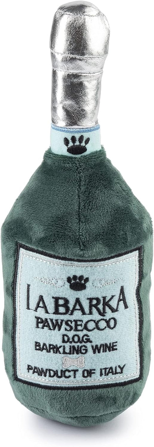 Labarka Pawsecco Plush Designer Dog Toys with Interactive Squeaker - Stimulating Pet Enrichment, Machine-Washable, and Safe for All Breeds, One Size
